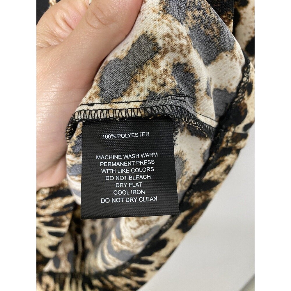 Reynah Couture Mini Dress Size 6 Cheetha Animal Print Balloon Long Sleeves - Picture 10 of 14
